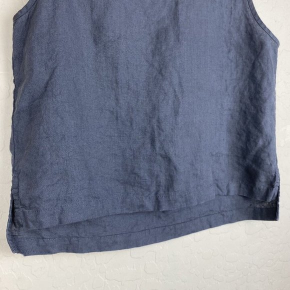 SOLD Parachute Linen Tank Coal Gray Size XS Scoop Neck Cropped Lagenlook - Picture 5 of 8